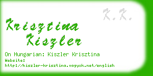 krisztina kiszler business card